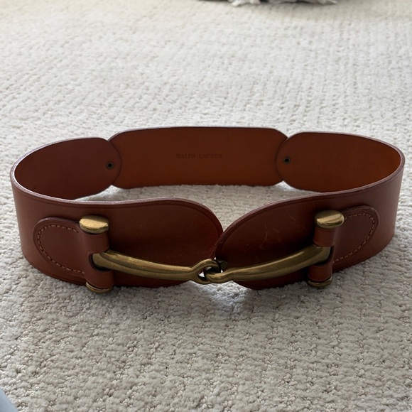 Ralph Lauren Accessories - Ralph Lauren Tan Leather Belt with Gold-Tone Horsebit